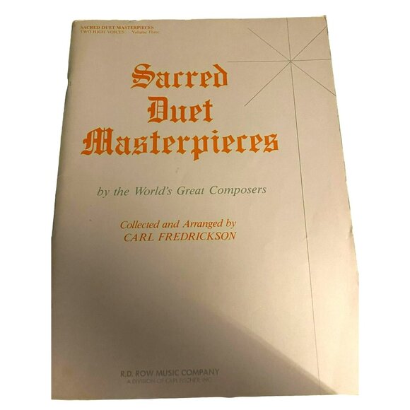 Sacred Duet Masterpieces, Vol. 3 for 2 High Voices, By Carl Fredrickson, 1961 - Picture 1 of 8